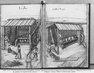 Silver mine of La Croix-aux-Mines, Lorraine, crushing and washing the ore
